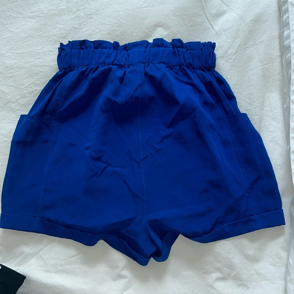 Aritzia flowy royal blue silk shorts - Picture 2 of 3